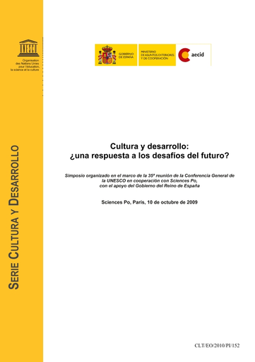 Cultura y desarrollo: ¿una respuesta a los desafios del futuro?